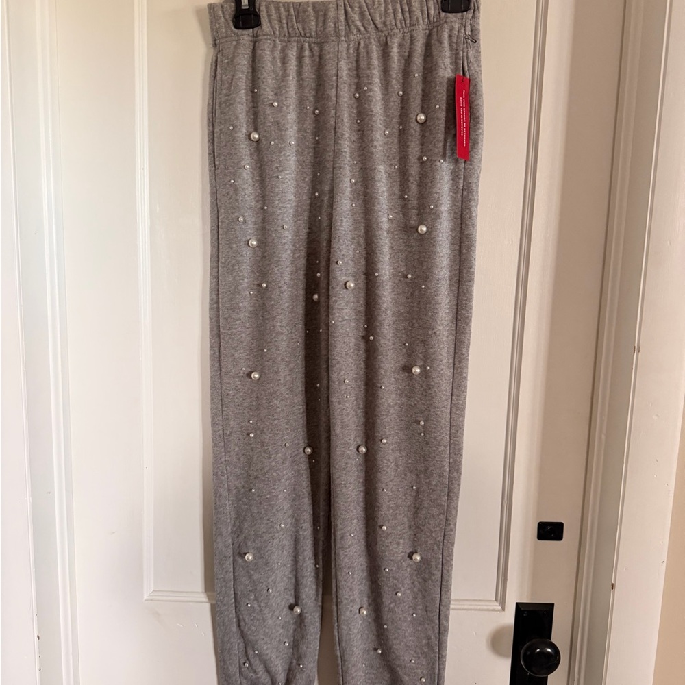 Carbon38 Gray Pearl Embellished Pants - Picture 2 of 4